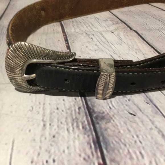 Vintage leather Buffalo Nickel southwest design belt 40” - Picture 4 of 5